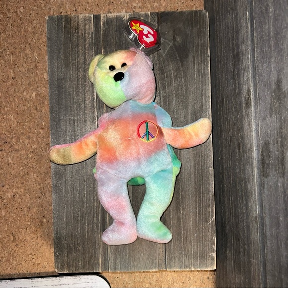 TY Beanie Baby Peace Bear Tie dye - Picture 4 of 9